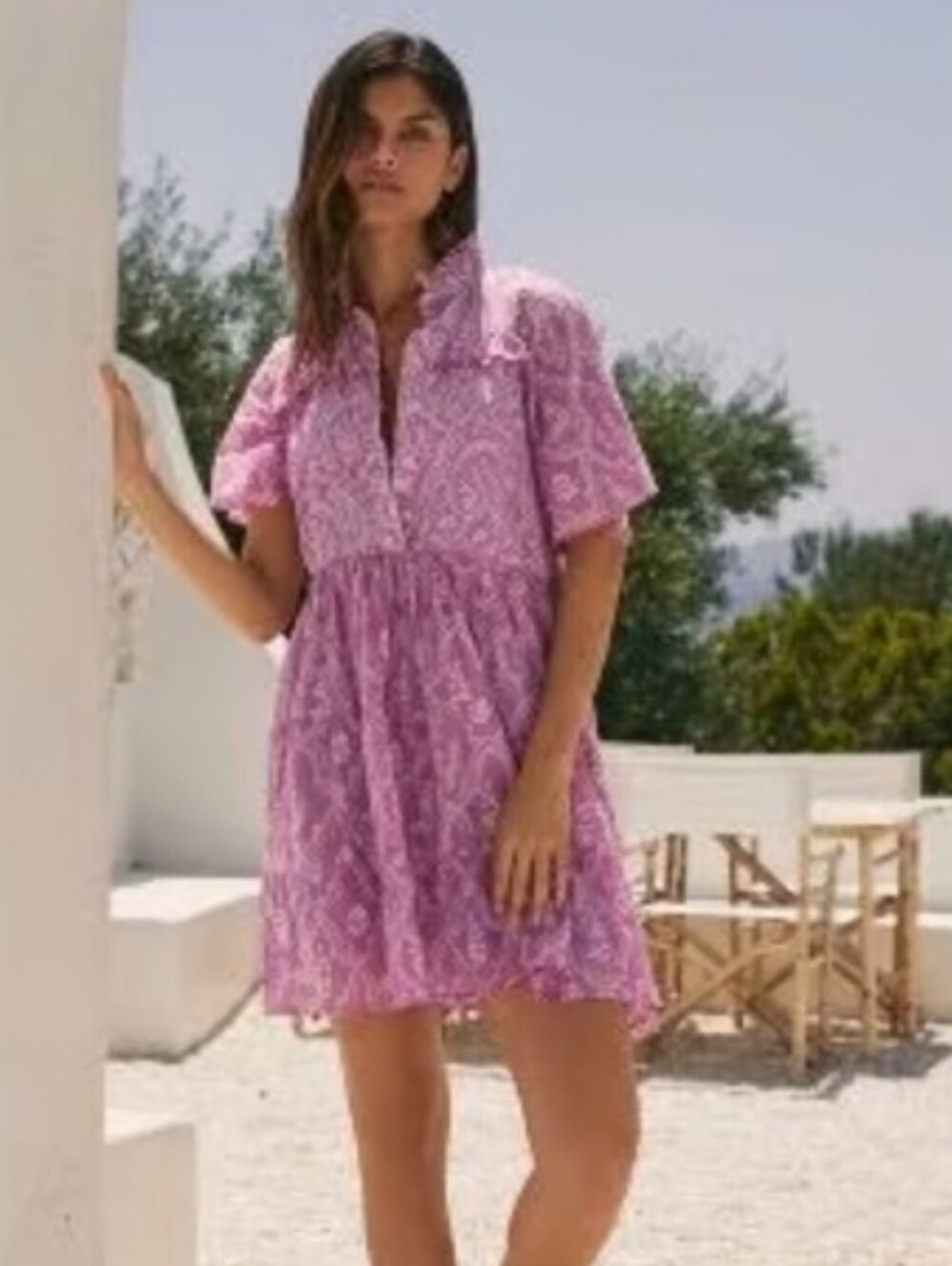 Ro's Garden Vibeka Ruffle Mi Dress - Purple Small